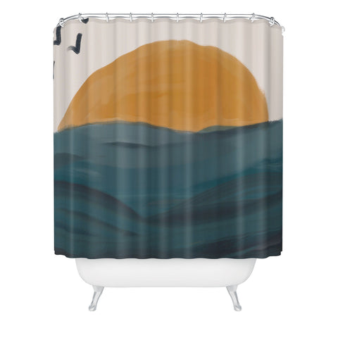 Oris Eddu Smooth Wave Shower Curtain