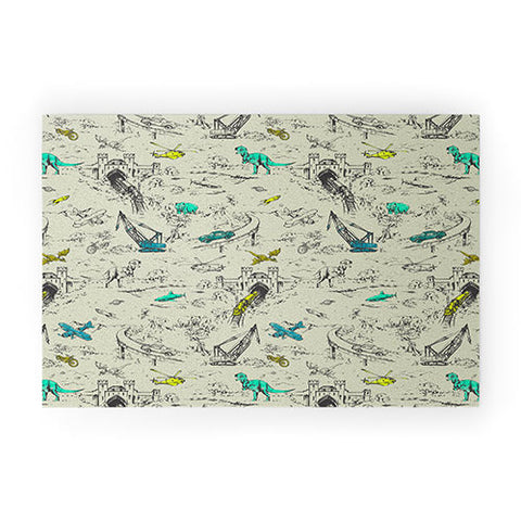 Pattern State Adventure Toile Welcome Mat