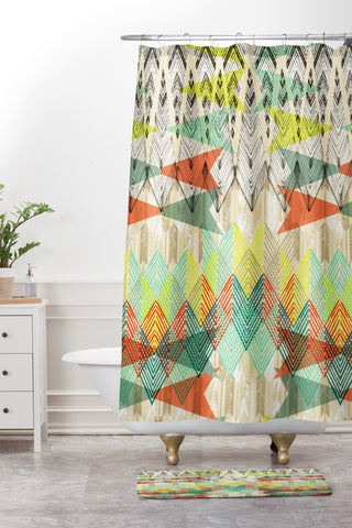 Pattern State Arrow Dawn Shower Curtain And Mat