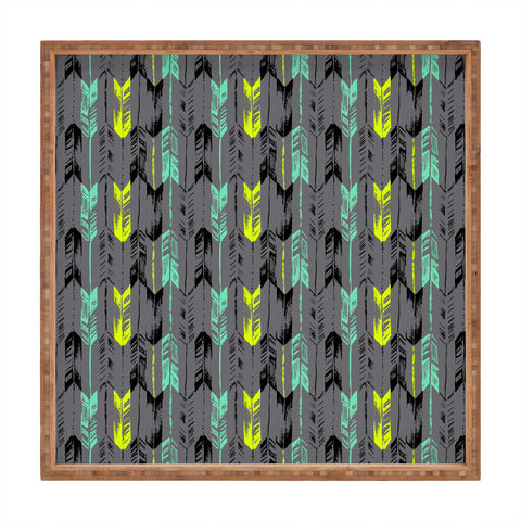 Pattern State Arrow Line Spearmint Square Tray