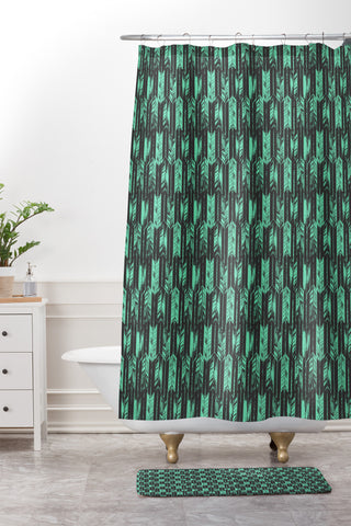 Pattern State Arrow Spearmint Shower Curtain And Mat