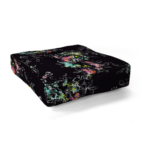 Pattern State CAMP FLORAL MIDNIGHT SUN Floor Pillow Square