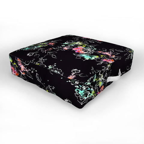 Pattern State CAMP FLORAL MIDNIGHT SUN Outdoor Floor Cushion