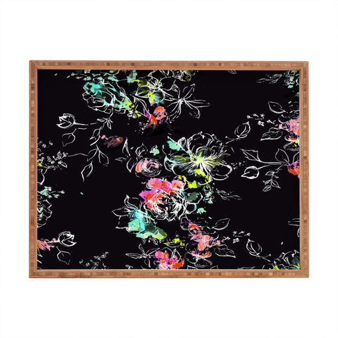Pattern State CAMP FLORAL MIDNIGHT SUN Rectangular Tray