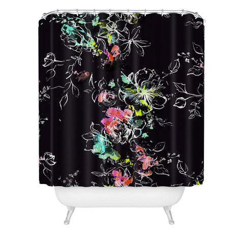 Pattern State CAMP FLORAL MIDNIGHT SUN Shower Curtain