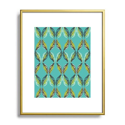Pattern State Feather Aquatic Metal Framed Art Print