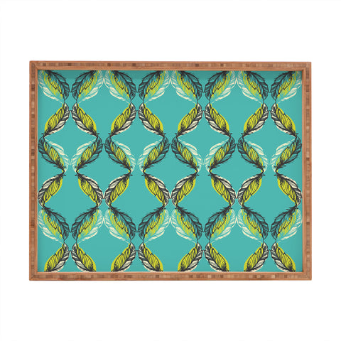 Pattern State Feather Aquatic Rectangular Tray