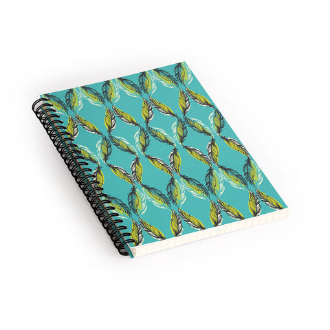 Pattern State Feather Aquatic Spiral Notebook