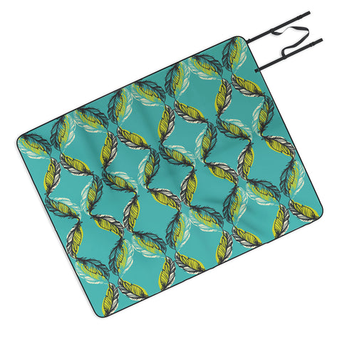 Pattern State Feather Aquatic Picnic Blanket