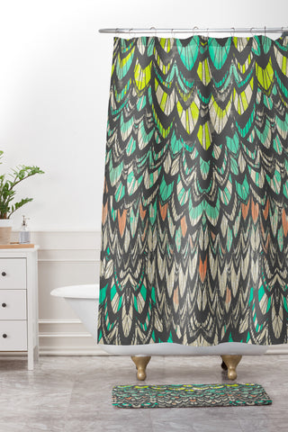 Pattern State Flock Shower Curtain And Mat