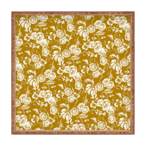 Pattern State Floral Sketch Ginger Square Tray