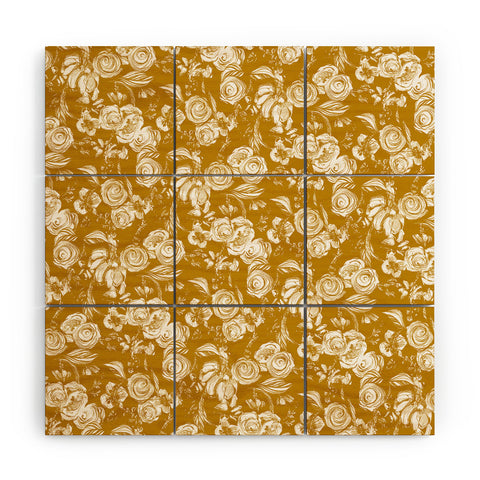 Pattern State Floral Sketch Ginger Wood Wall Mural