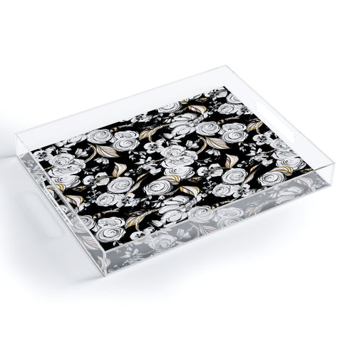 Pattern State Floral Sketch Midnight Acrylic Tray