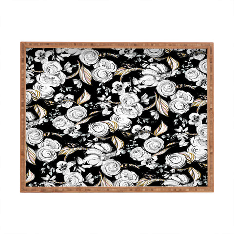 Pattern State Floral Sketch Midnight Rectangular Tray