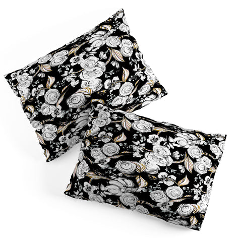 Pattern State Floral Sketch Midnight Pillow Shams