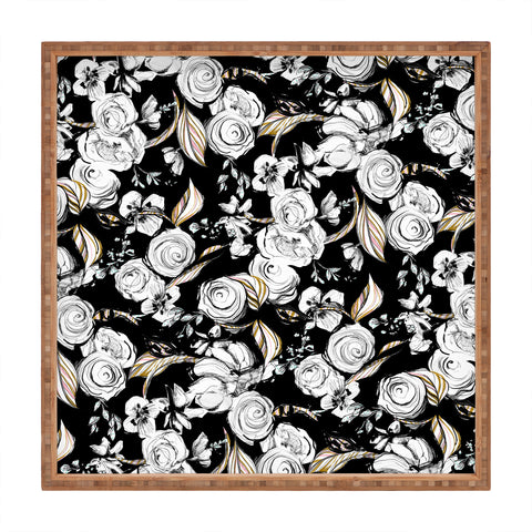 Pattern State Floral Sketch Midnight Square Tray
