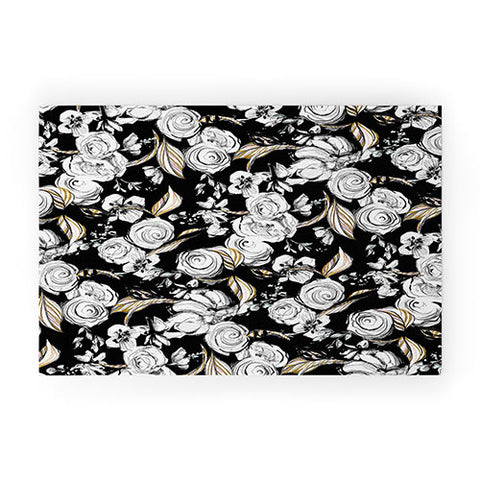 Pattern State Floral Sketch Midnight Welcome Mat