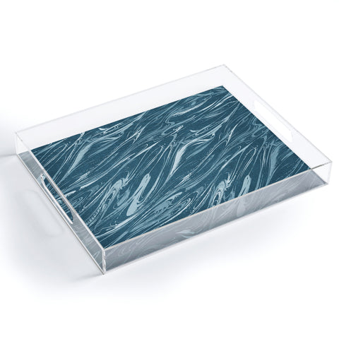 Pattern State Marble Indigo Linen Acrylic Tray