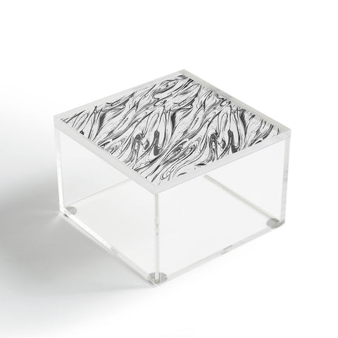 Pattern State Marble Silver Linen Acrylic Box