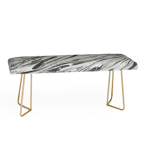 Pattern State Marble Silver Linen Bench