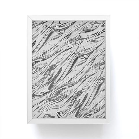 Pattern State Marble Silver Linen Framed Mini Art Print