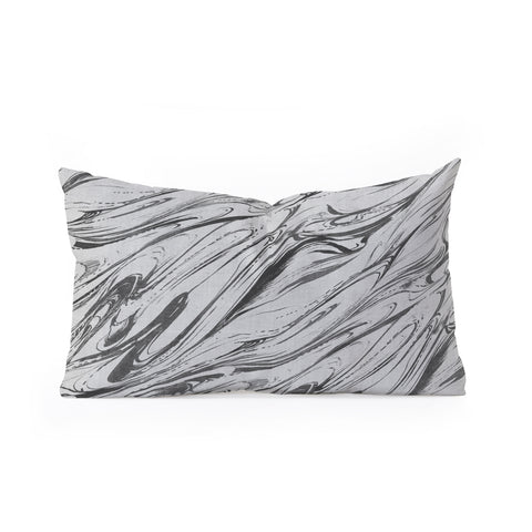 Pattern State Marble Silver Linen Oblong Throw Pillow