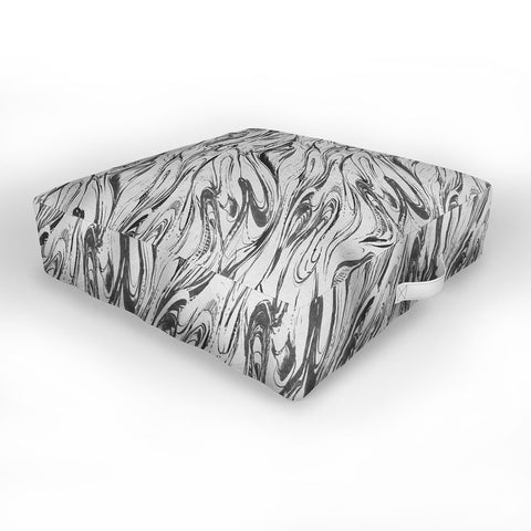 Pattern State Marble Silver Linen Outdoor Floor Cushion