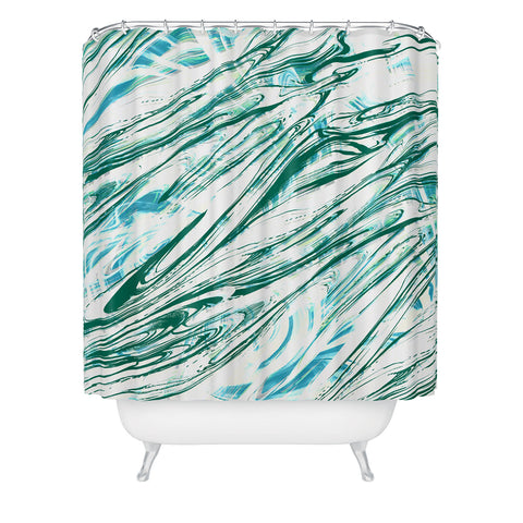 Pattern State Marble Wave Shower Curtain