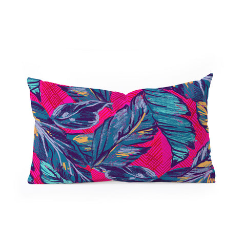 Pattern State Palm Sketch Glow Oblong Throw Pillow