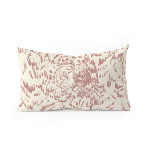 Pattern State Tiger Sketch Oblong Throw Pillow