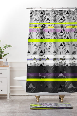 Pattern State Triangle Lands Shower Curtain And Mat