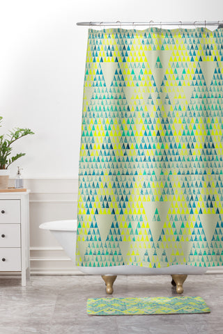 Pattern State Triangle Marine Shower Curtain And Mat