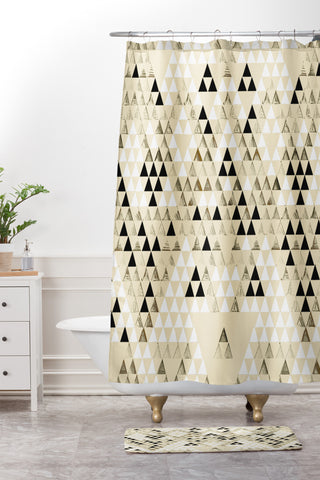 Pattern State Triangle Standard Shower Curtain And Mat