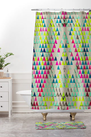 Pattern State Triangle Summer Shower Curtain And Mat