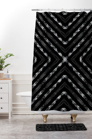 Pattern State Valencia Ink Shower Curtain And Mat