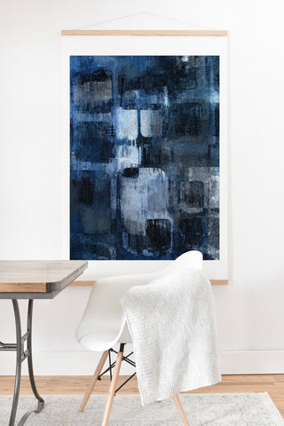 Paul Kimble Blue Squares Art Print And Hanger