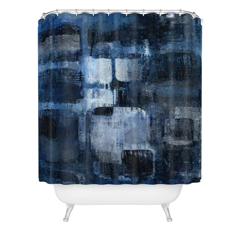 Paul Kimble Blue Squares Shower Curtain