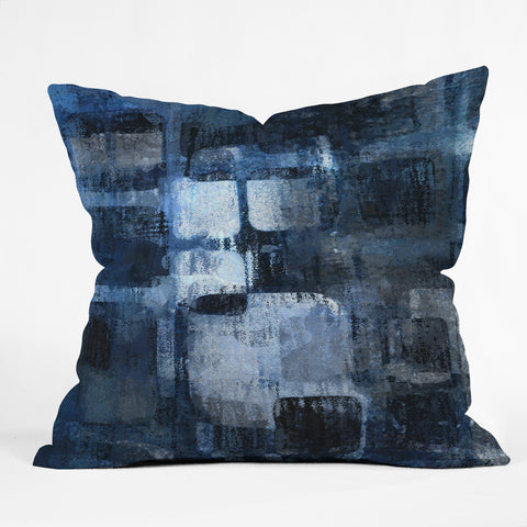 Paul Kimble Blue Squares Outdoor Throw Pillow