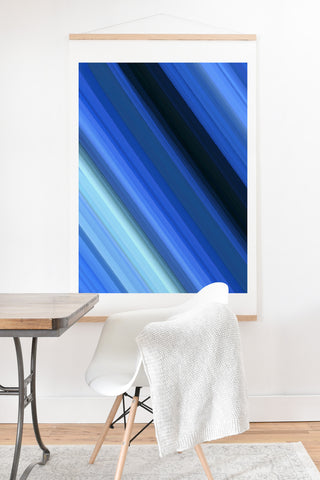 Paul Kimble Blue Stripes Art Print And Hanger