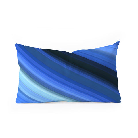 Paul Kimble Blue Stripes Oblong Throw Pillow