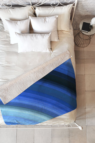 Paul Kimble Blue Stripes Fleece Throw Blanket