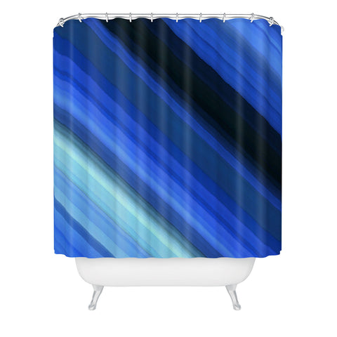 Paul Kimble Blue Stripes Shower Curtain