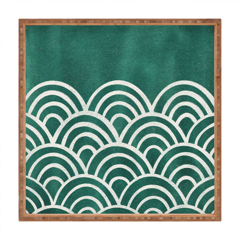 Pauline Stanley Scallop Teal Square Tray