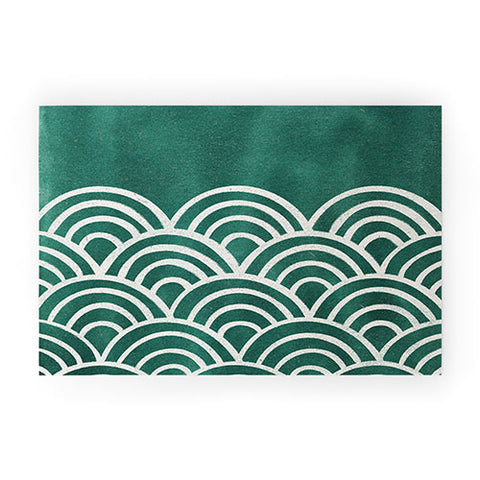 Pauline Stanley Scallop Teal Welcome Mat