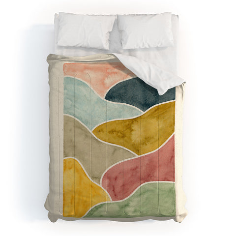 Pauline Stanley Watercolor Abstract Landscape Comforter