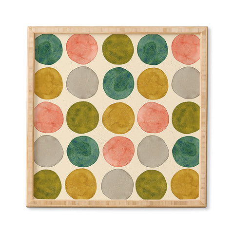 Pauline Stanley Watercolor Dots Pink and Green Framed Wall Art
