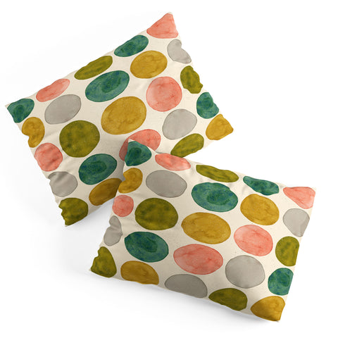 Pauline Stanley Watercolor Dots Pink and Green Pillow Shams