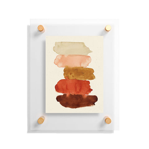 Pauline Stanley Watercolor Swatches Rust Brown Floating Acrylic Print