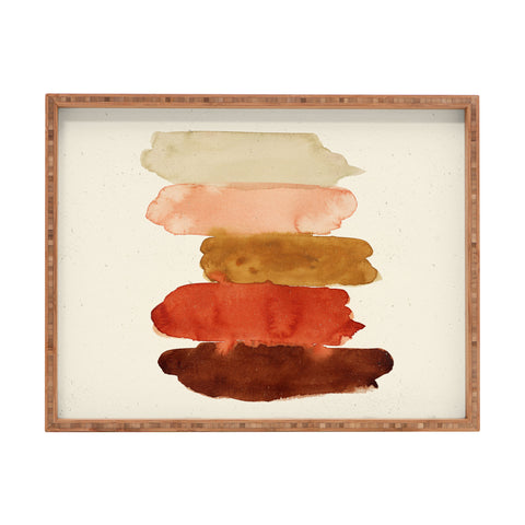 Pauline Stanley Watercolor Swatches Rust Brown Rectangular Tray