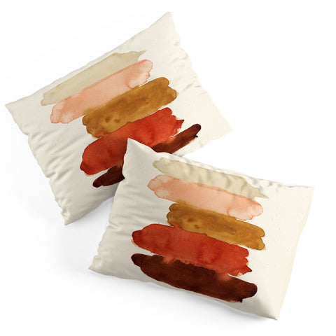 Pauline Stanley Watercolor Swatches Rust Brown Pillow Shams